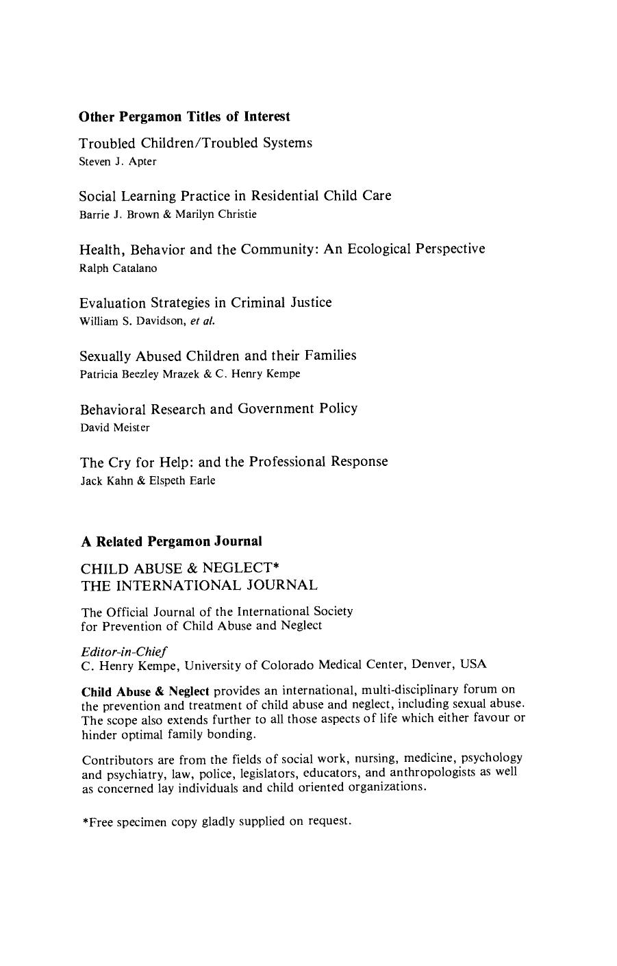 Family Matters. Perspectives on the Family and Social Policy by Alfred White Franklin (Eds.)