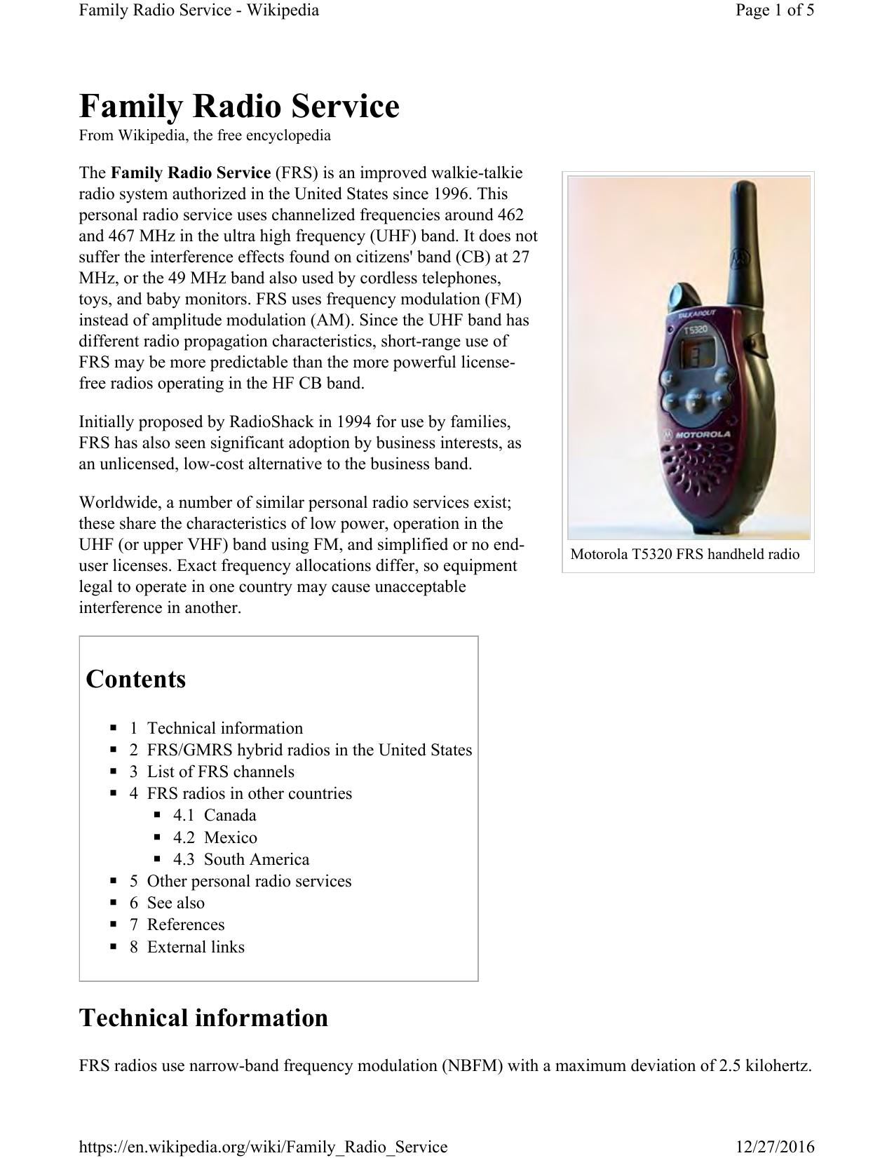 Family Radio Service-2016 by Unknown