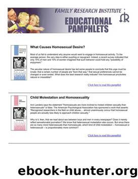 Family Research Institute - Educational Pamphlets by unknow