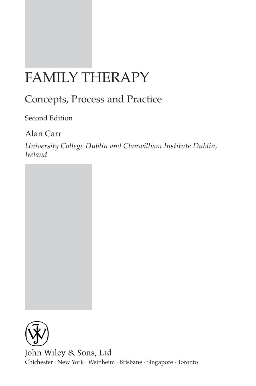 Family Therapy: Concepts, Process and Practice by Alan Carr