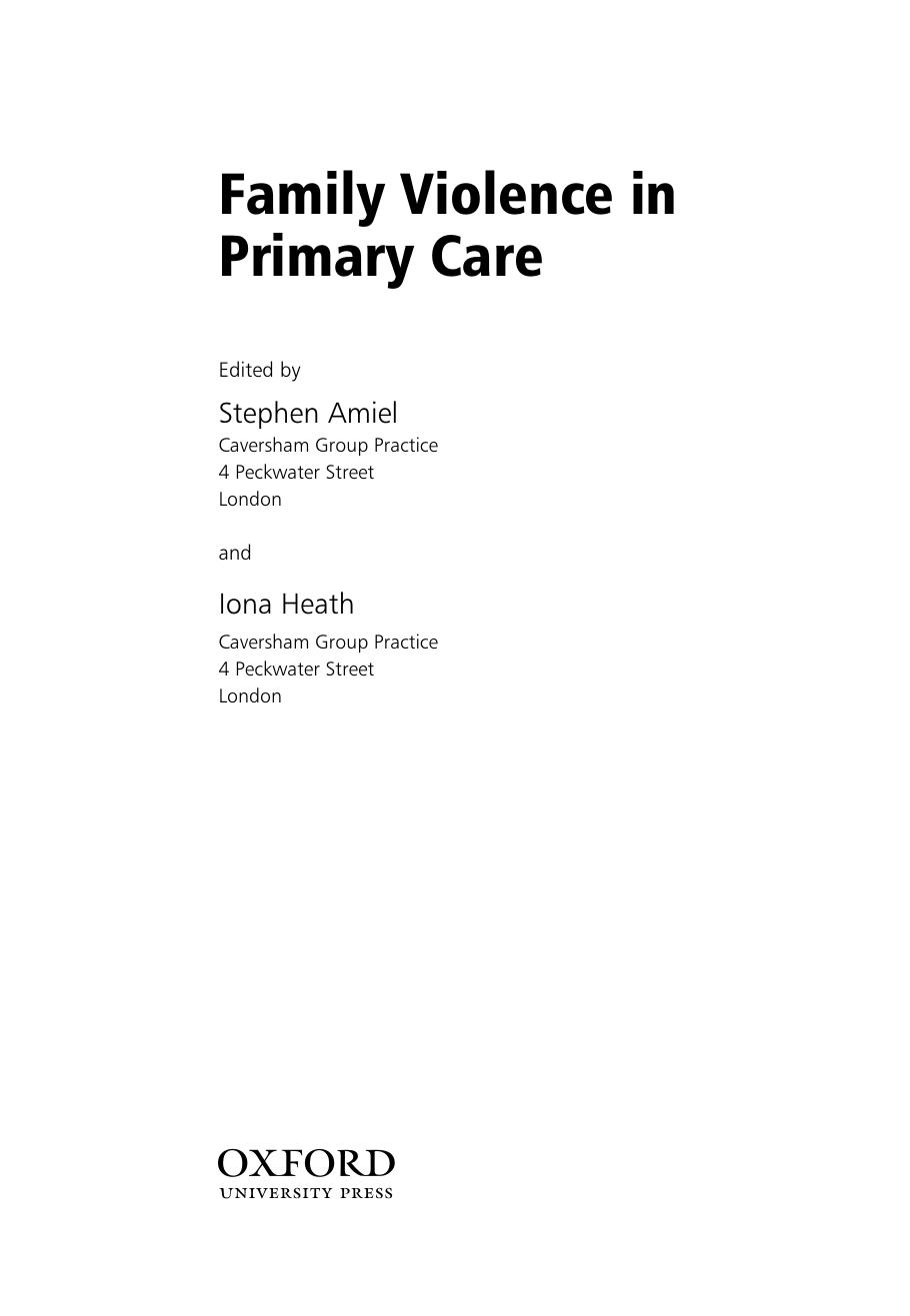 Family Violence in Primary Care (Medicine) by Stephen Amiel Iona Heath