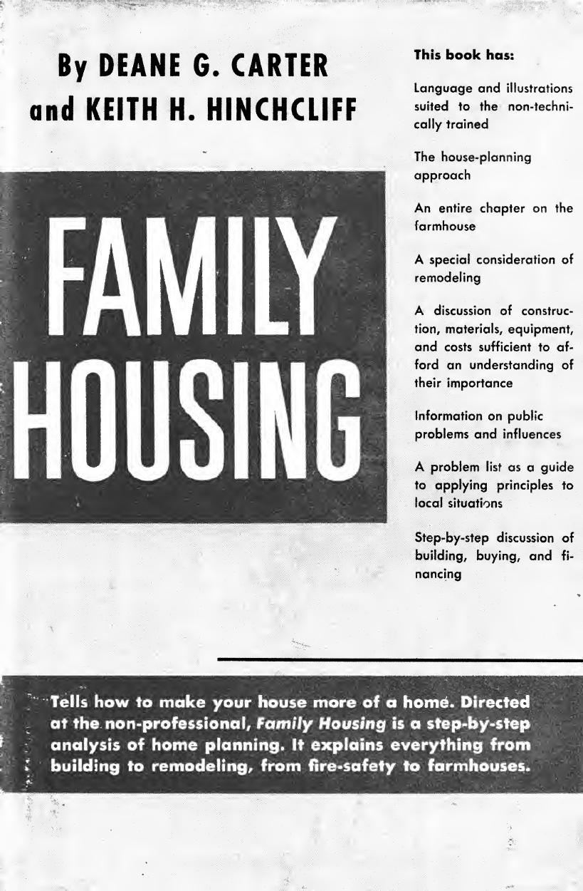 Family housing by Carter Deane G. 1894-