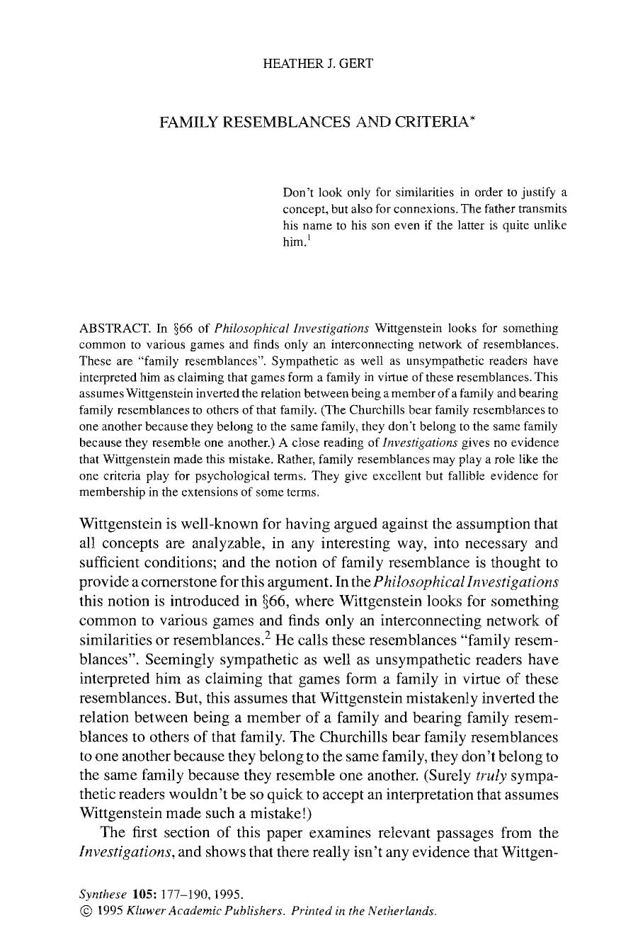 Family resemblances and criteria by Unknown