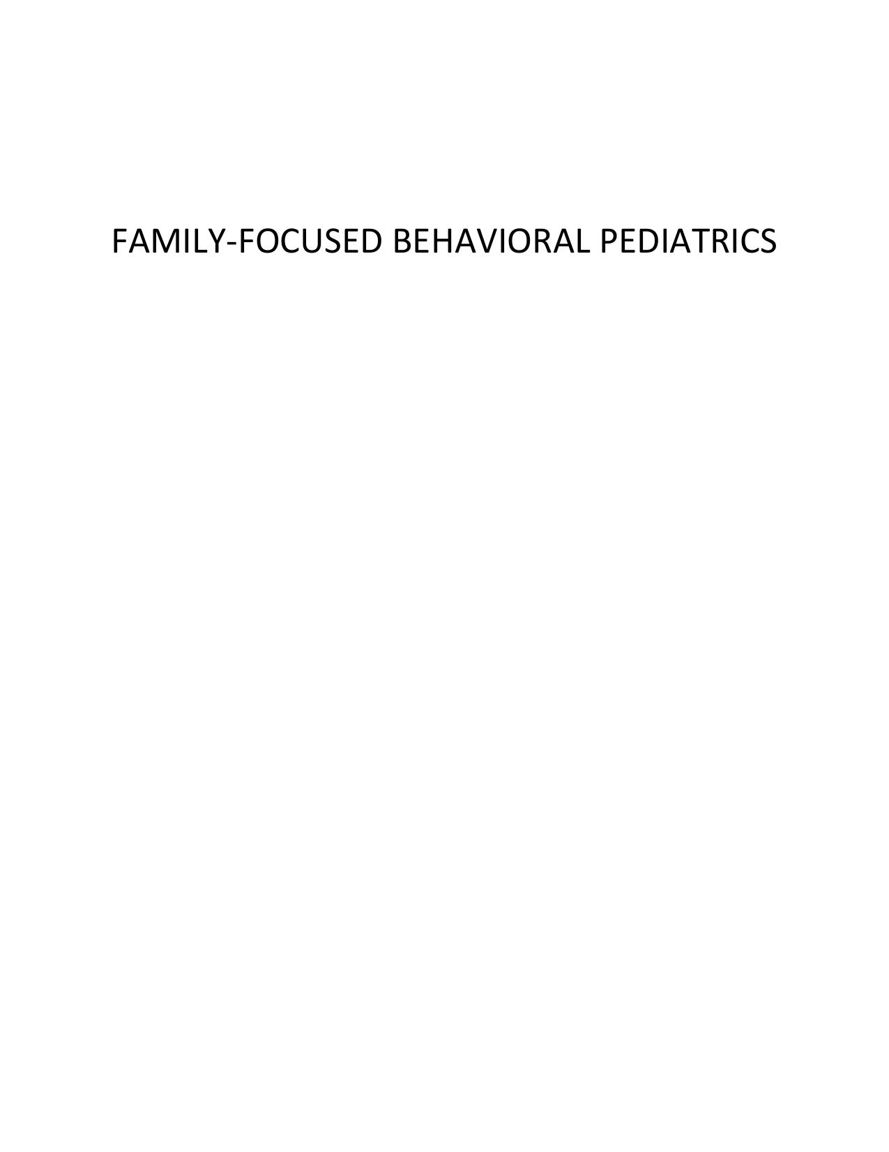 Family-focused behavioral pediatrics by William L. Coleman Coleman