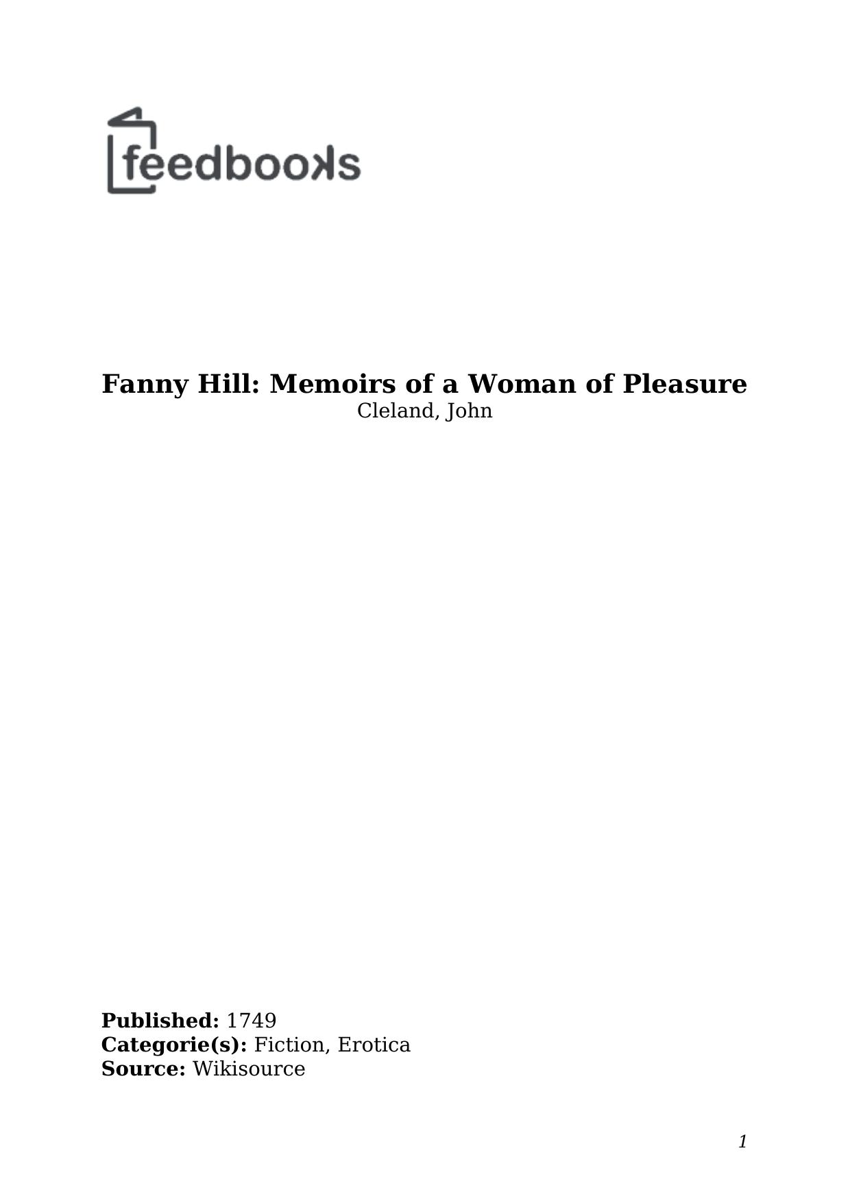Fanny Hill: Memoirs of a Woman of Pleasure by Cleland John