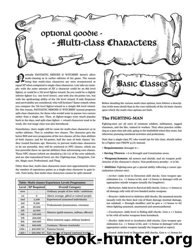 Fantastic Heroes & Witchery Multi-classes Option by Unknown