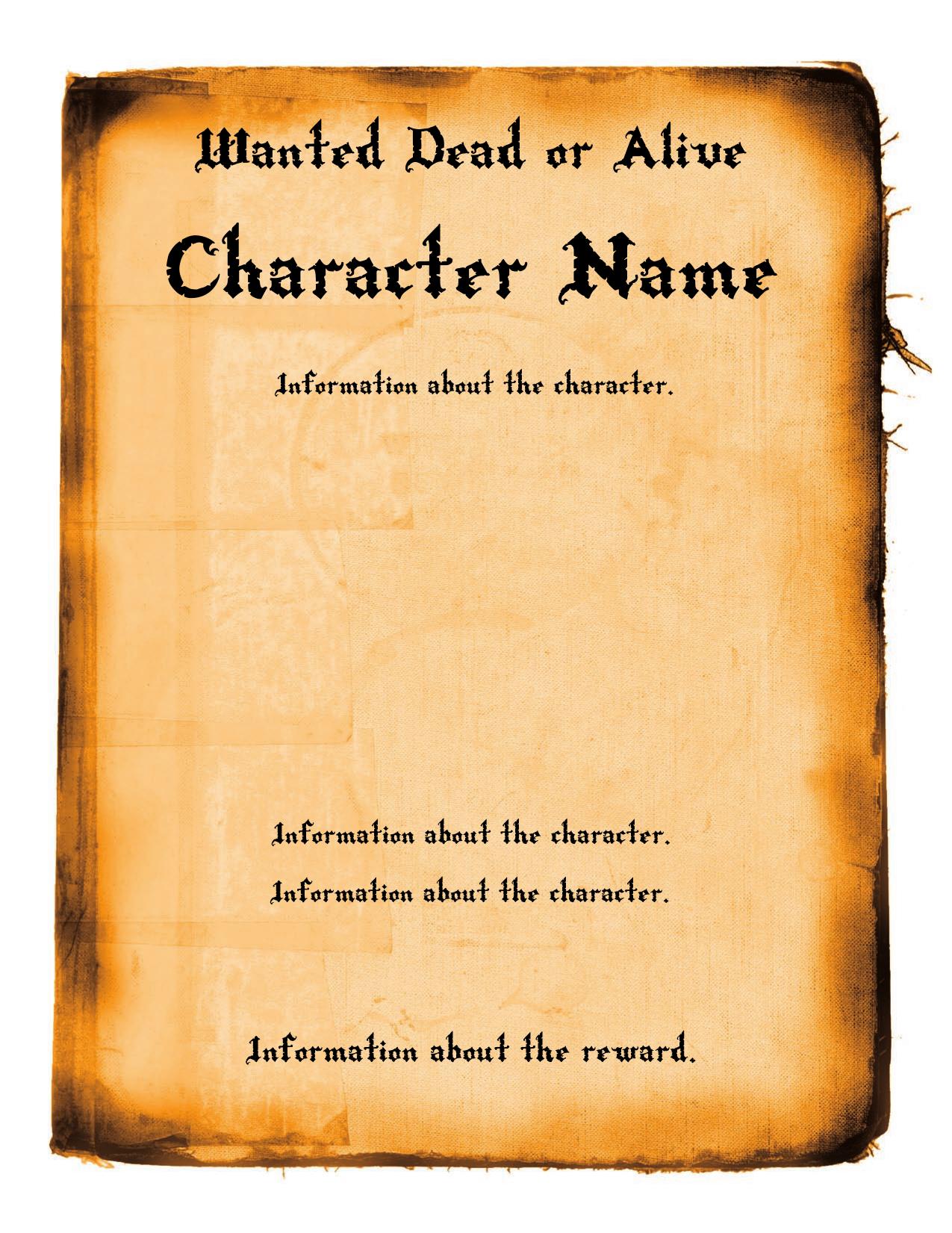 Fantasy Handouts: Blank Wanted Poster by Ronin Arts