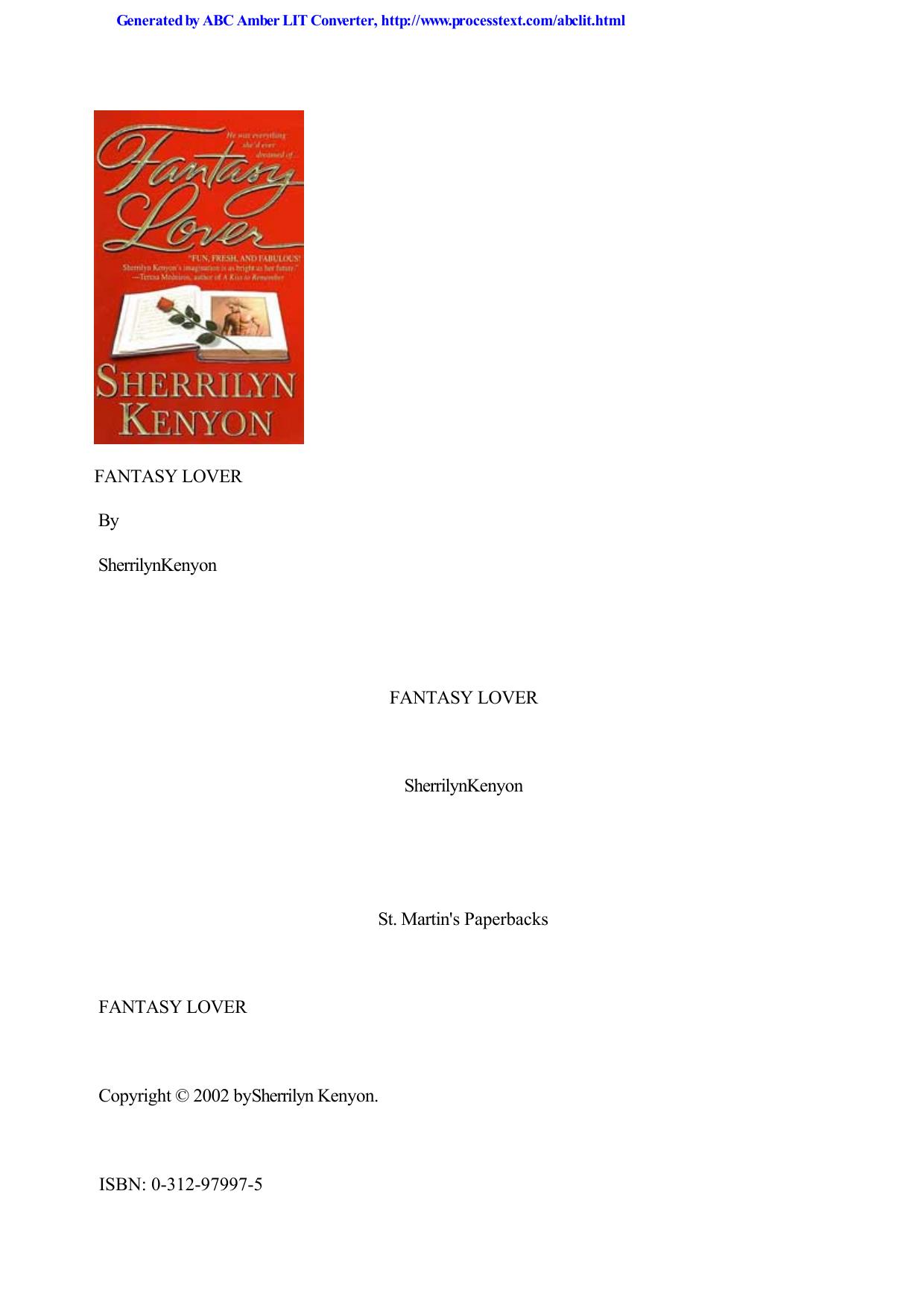 Fantasy Lover by Sherrilyn Kenyon