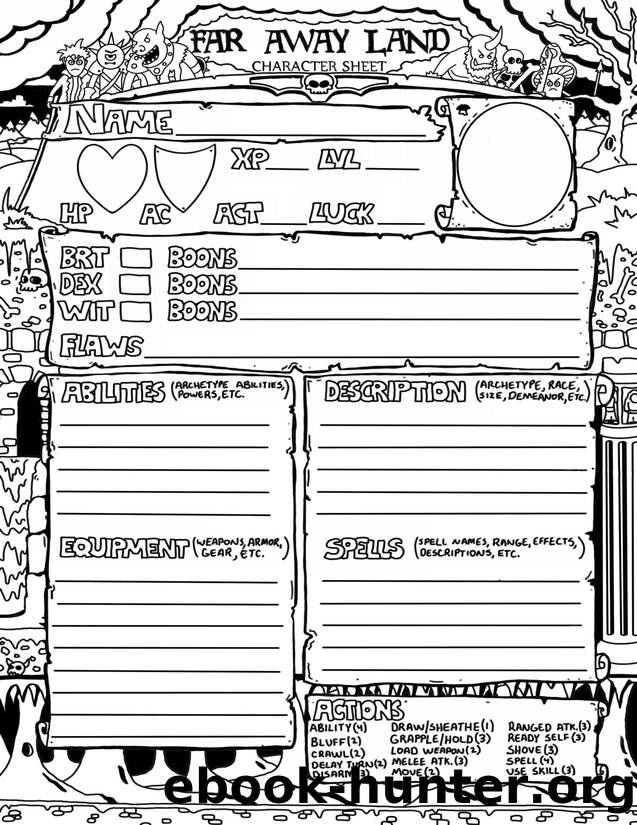 Far Away Land Character Sheet 8.5x11 by Unknown