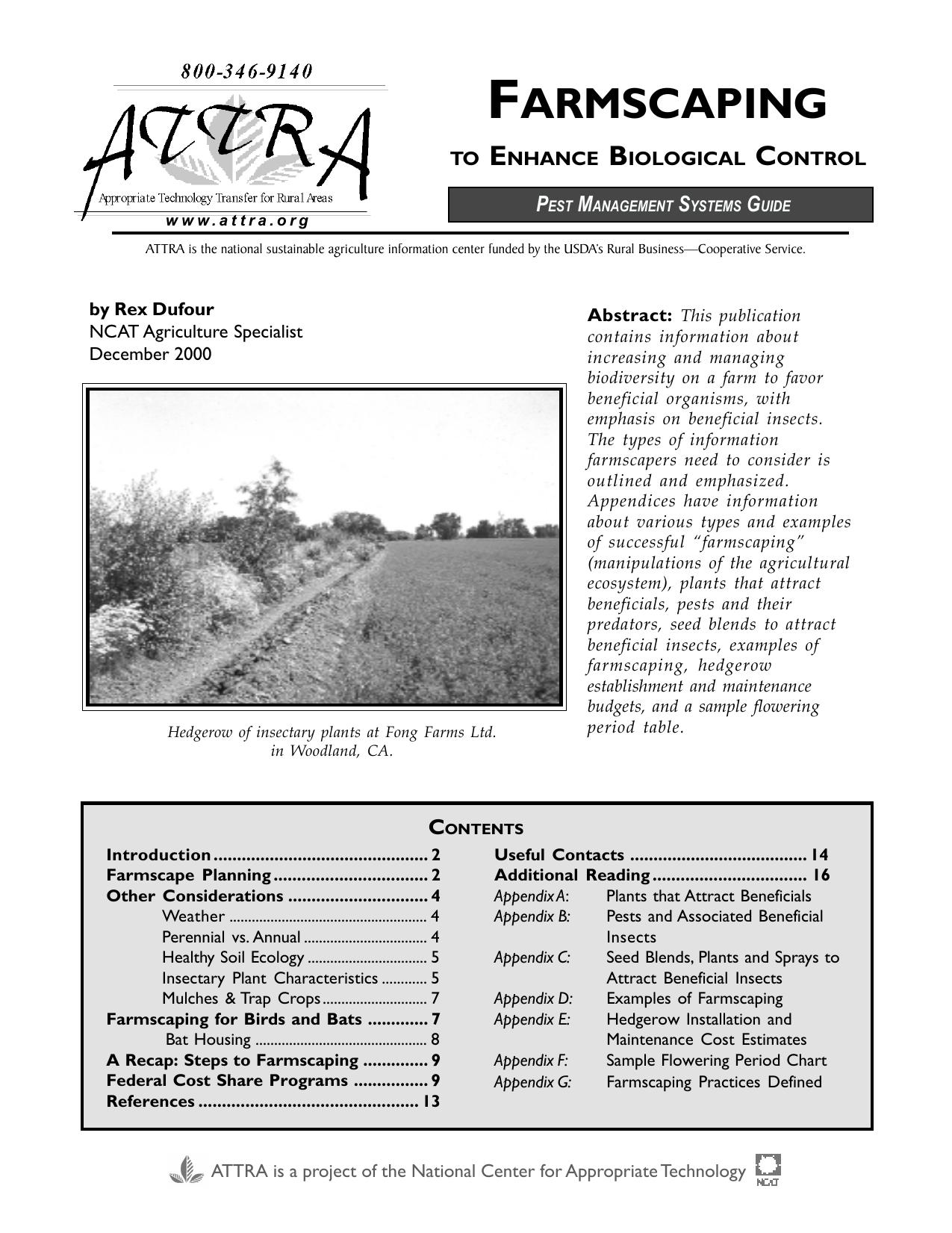 Farmscaping to enhance biological control by Rex Dufour; Appropriate Technology Transfer for Rural Areas (Organization)
