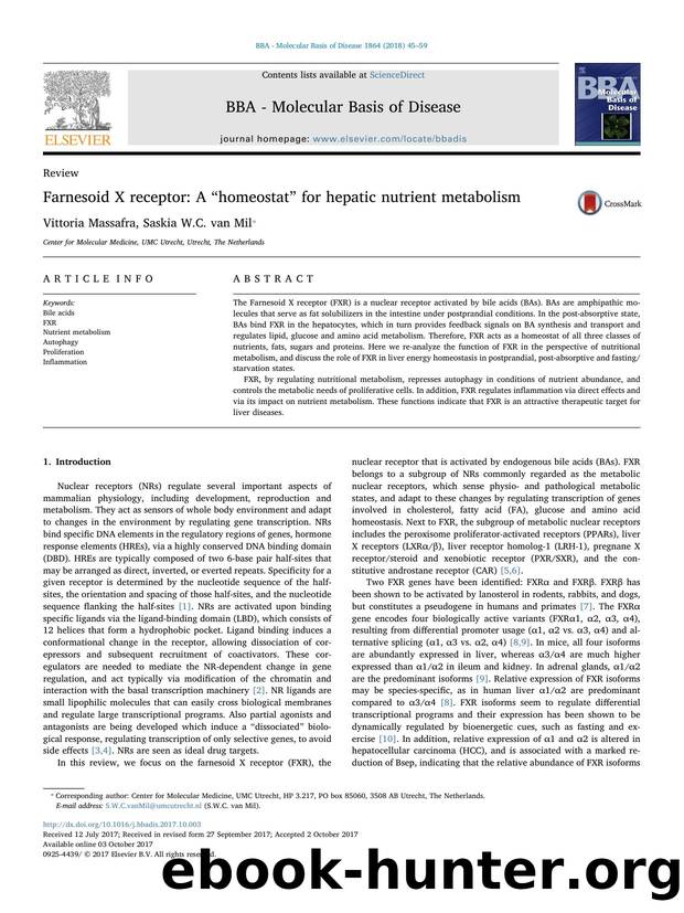 Farnesoid X receptor_ A âhomeostatâ for hepatic nutrient metabolism by Vittoria Massafra & Saskia W.C. van Mil