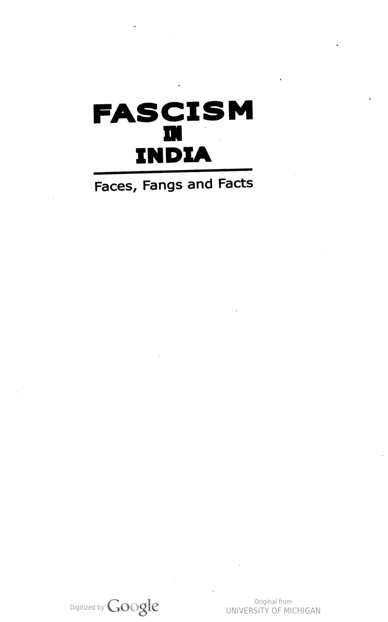 Fascism in India : faces, fangs, and facts by Chaitanya Krishna (editor)