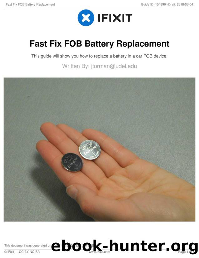 Fast Fix FOB Battery Replacement by Unknown