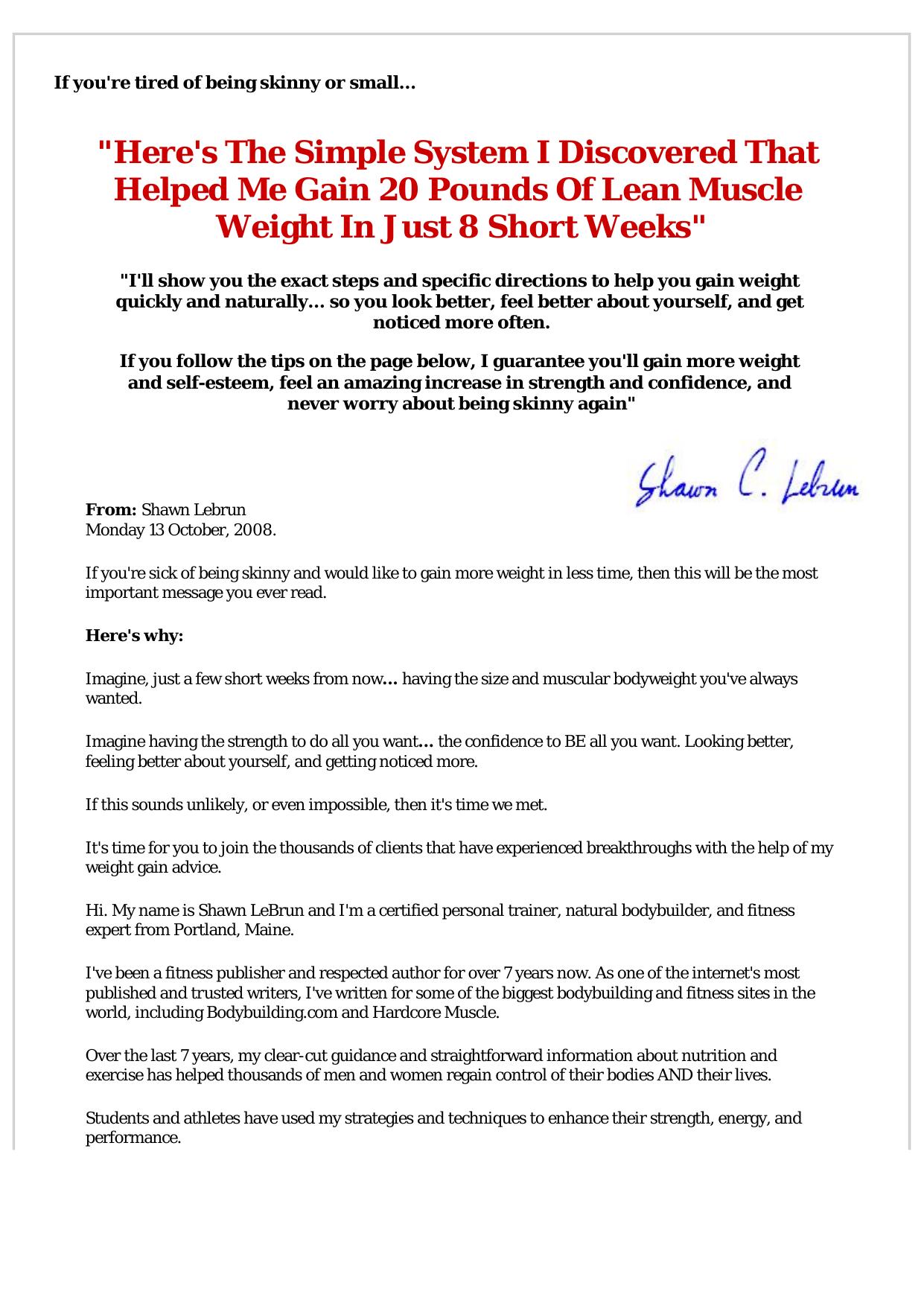 Fast Weight Gain System. by Best of Kuszter's Collection