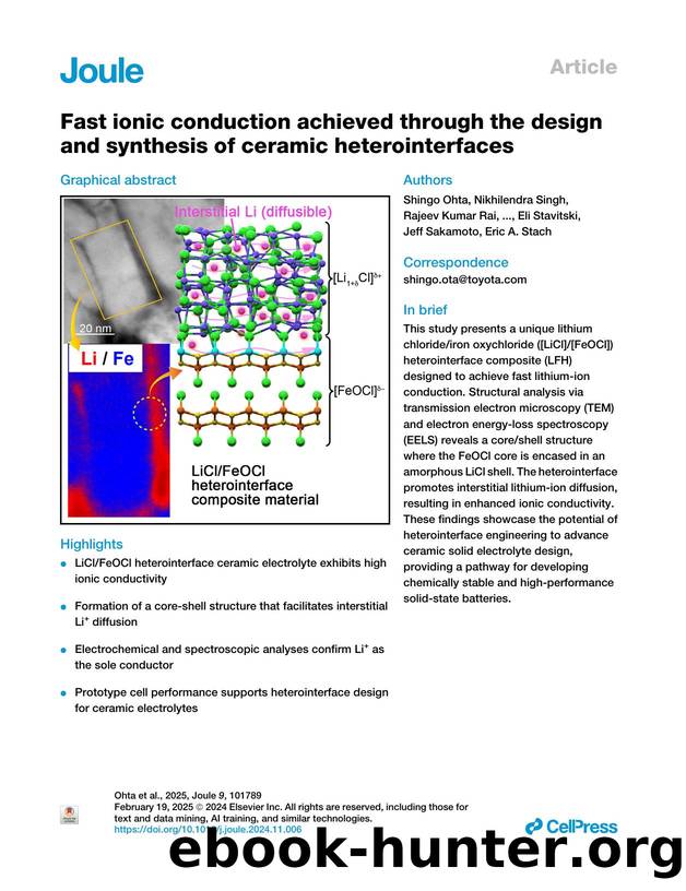 Fast ionic conduction achieved through the design and synthesis of ceramic heterointerfaces by unknow