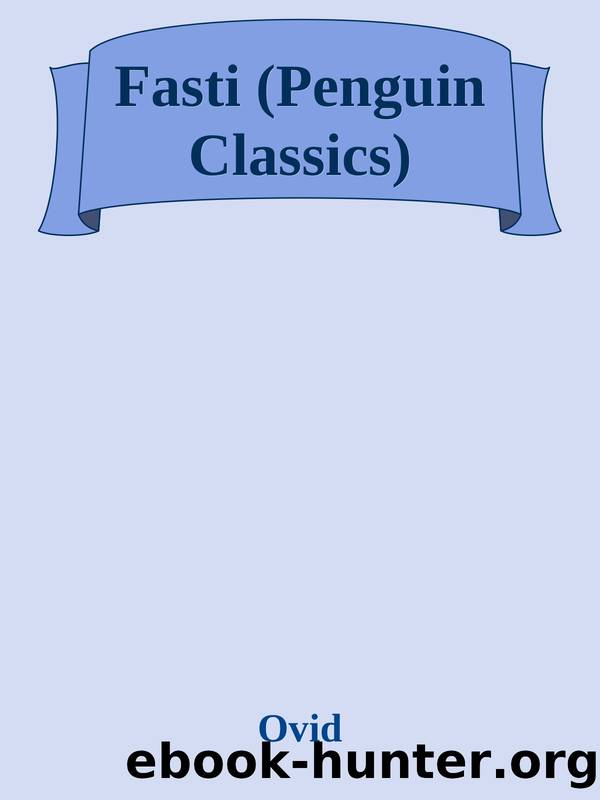 Fasti (Penguin Classics) by Ovid