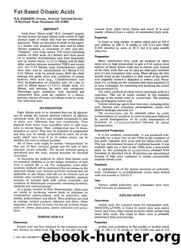 Fat-based dibasic acids by Unknown