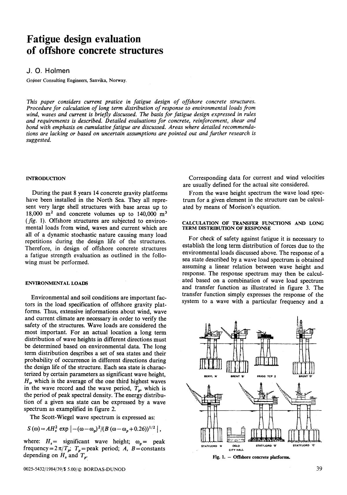 Fatigue design evaluation of offshore concrete structures by Unknown