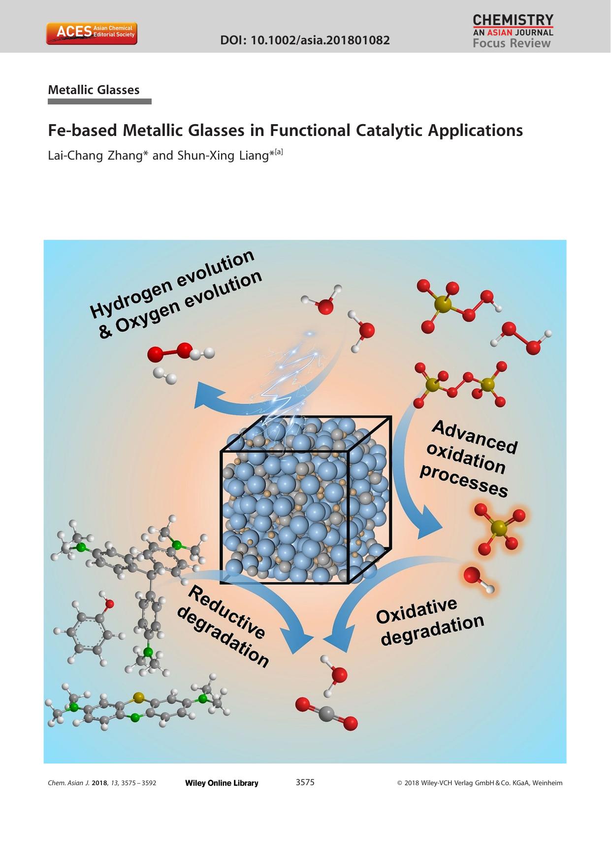 Feâbased Metallic Glasses in Functional Catalytic Applications by Unknown