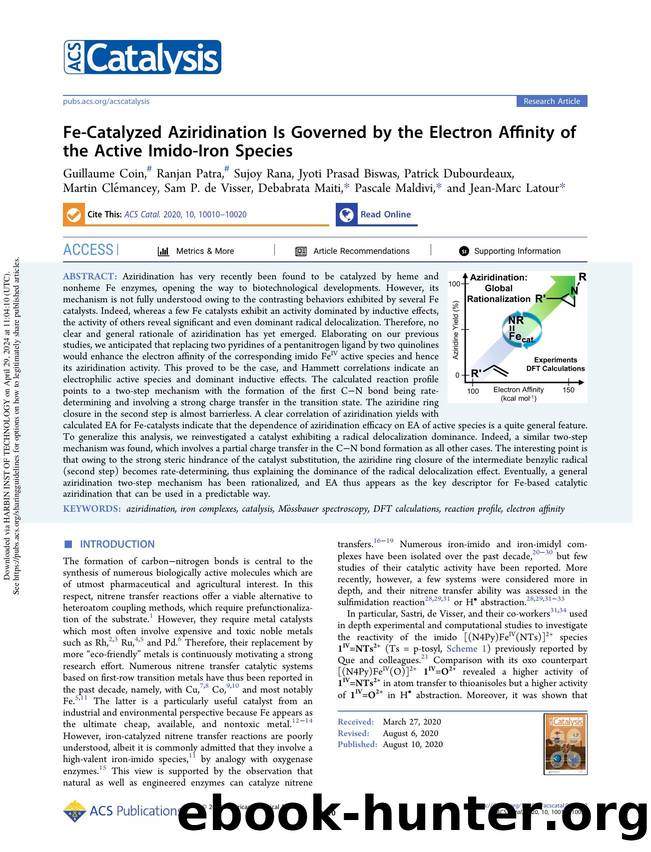 Fe-Catalyzed Aziridination Is Governed by the Electron Affinity of the Active Imido-Iron Species by unknow