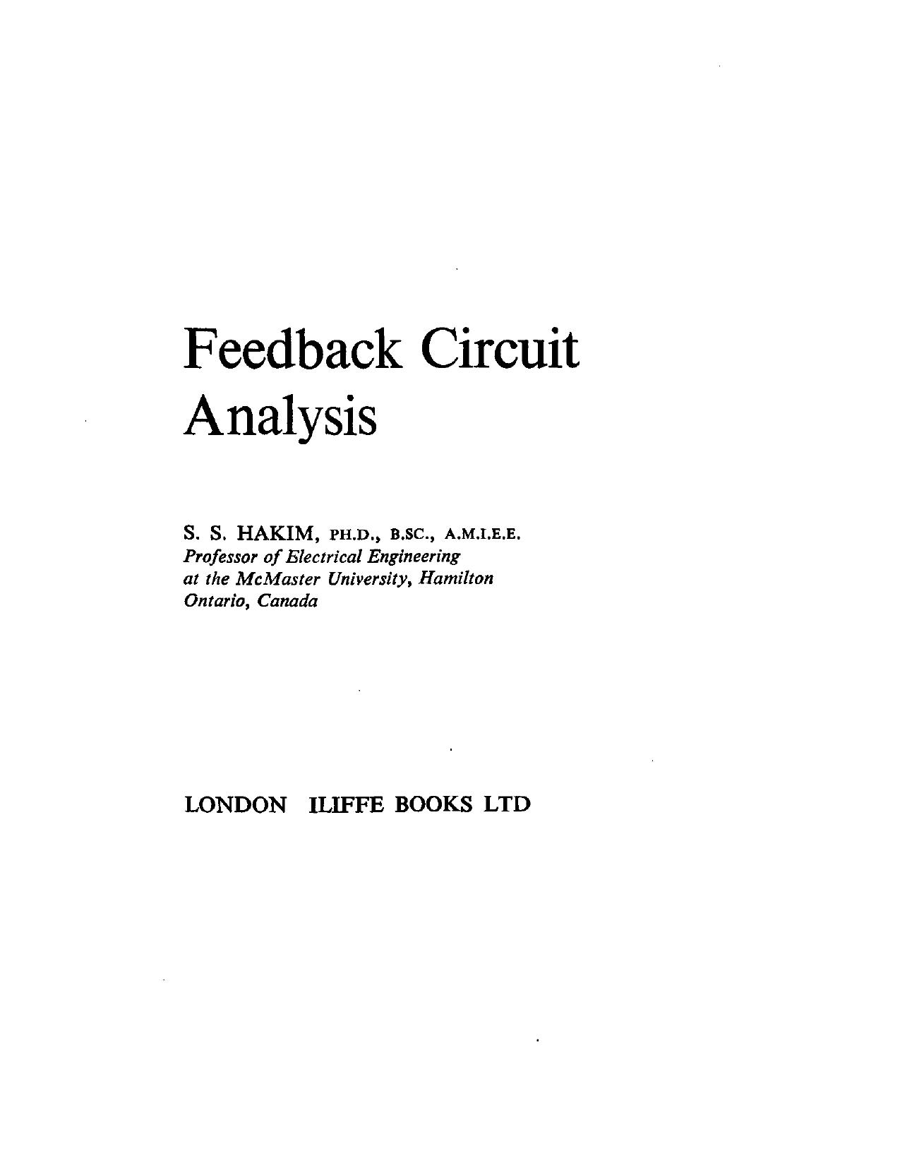 Feedback Circuit Analysis by S. Hakim