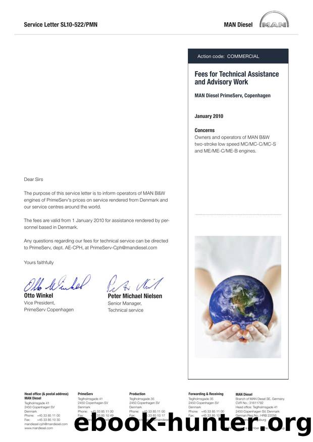 Fees for Technical Assistance and Advisory Work by MAN Diesel