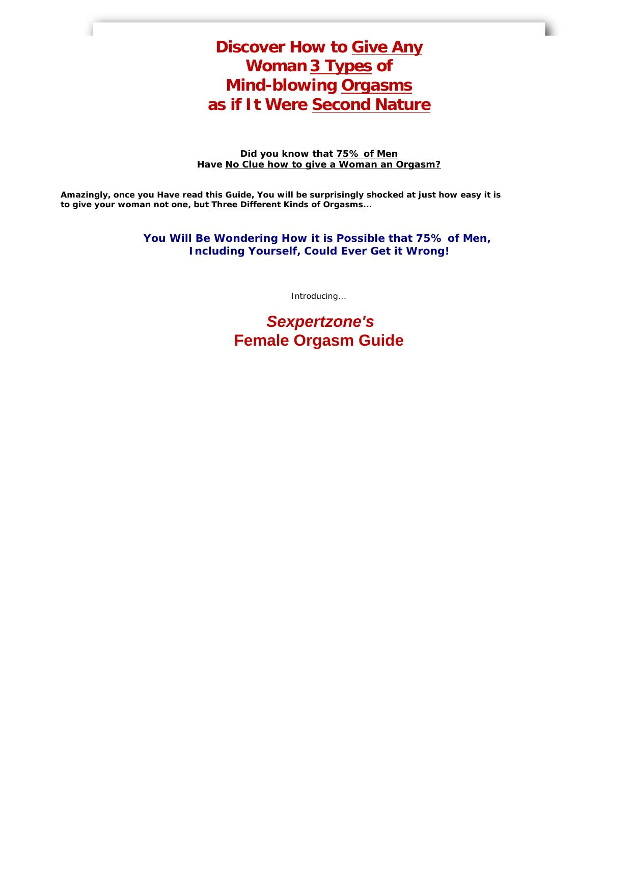 FemaleOrgasm Sex Guide. by Best of Kuszter's Collection
