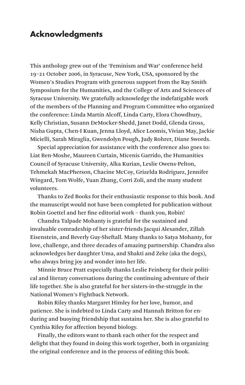 Feminism and war: confronting US imperialism by Robin L. Riley; Chandra Talpade Mohanty; Minnie Bruce Pratt (editors)