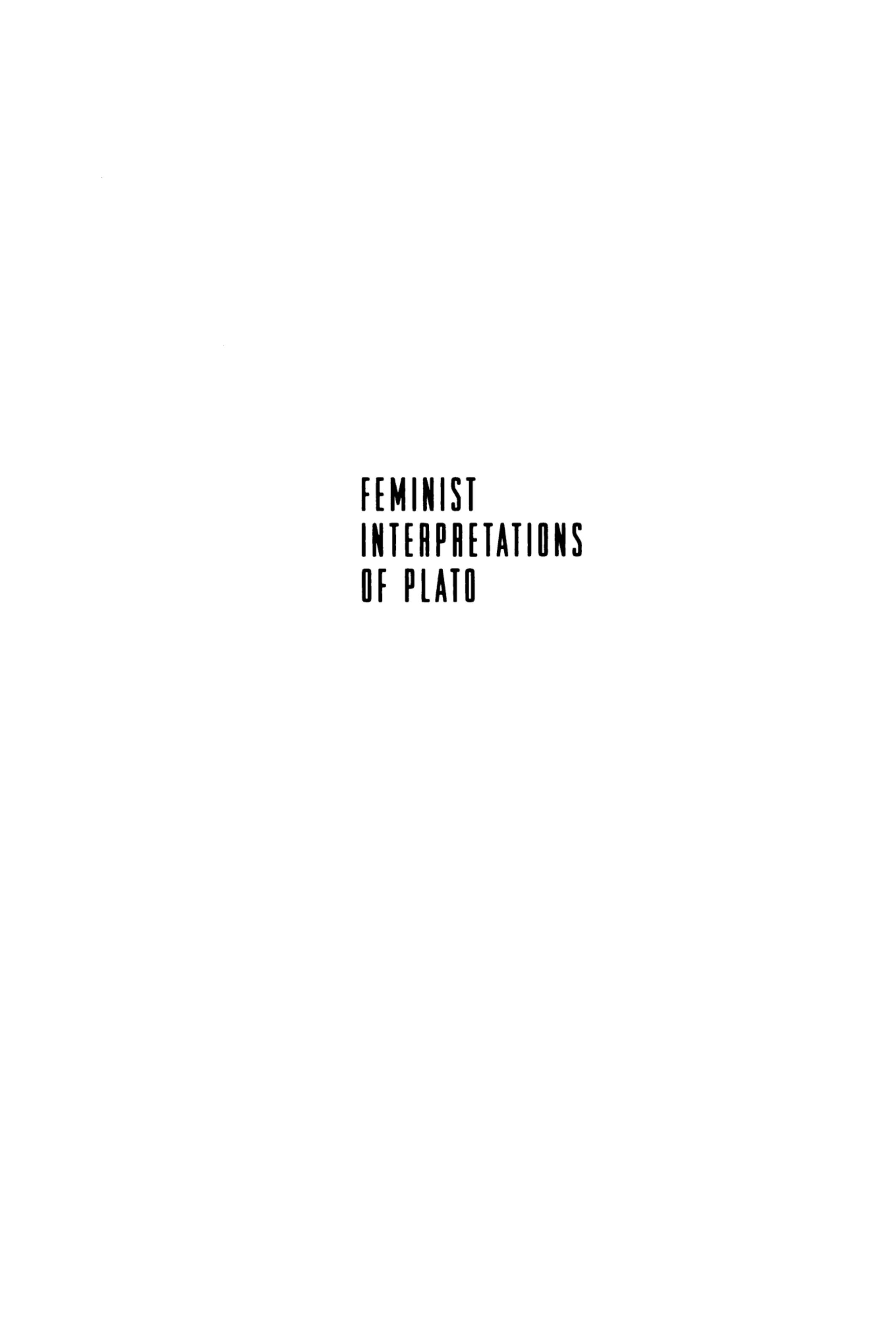 Feminist Interpretations of Plato by Nancy Tuana