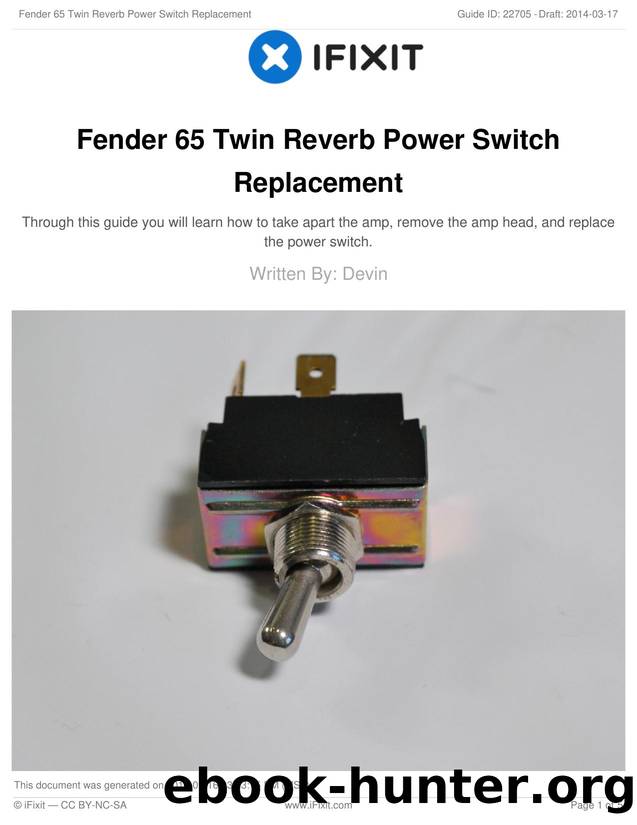 Fender 65 Twin Reverb Power Switch Replacement by Unknown