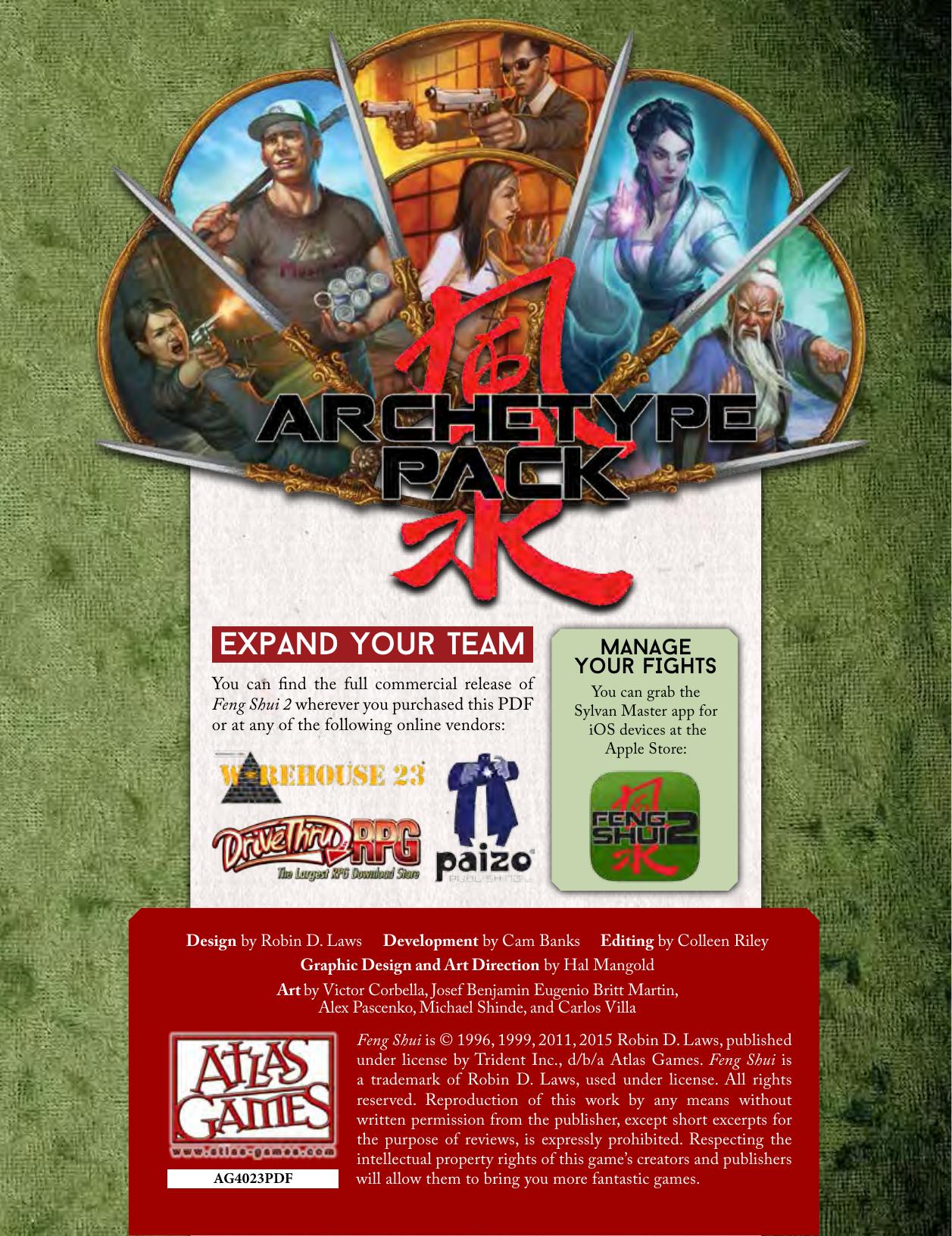 Feng Shui 2 Archetype Pack by Atlas Games