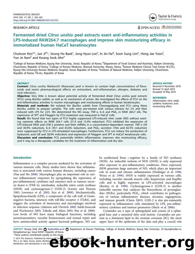 Fermented dried Citrus unshiu peel extracts exert anti-inflammatory activities in LPS-induced RAW264.7 macrophages and improve skin moisturizing efficacy in immortalized human HaCaT keratinocytes by unknow