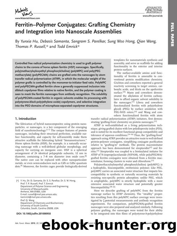 FerritinPolymer Conjugates: Grafting Chemistry and Integration into Nanoscale Assemblies by wcu