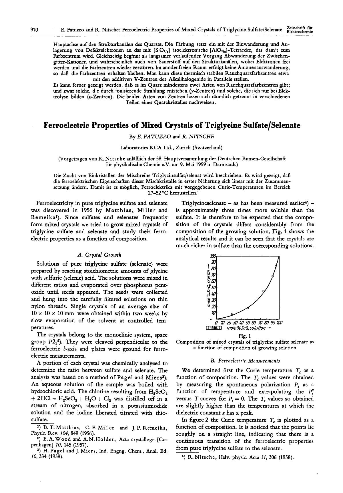 Ferroelectric Properties of Mixed Crystals of Triglycine SulfateSelenate by Unknown