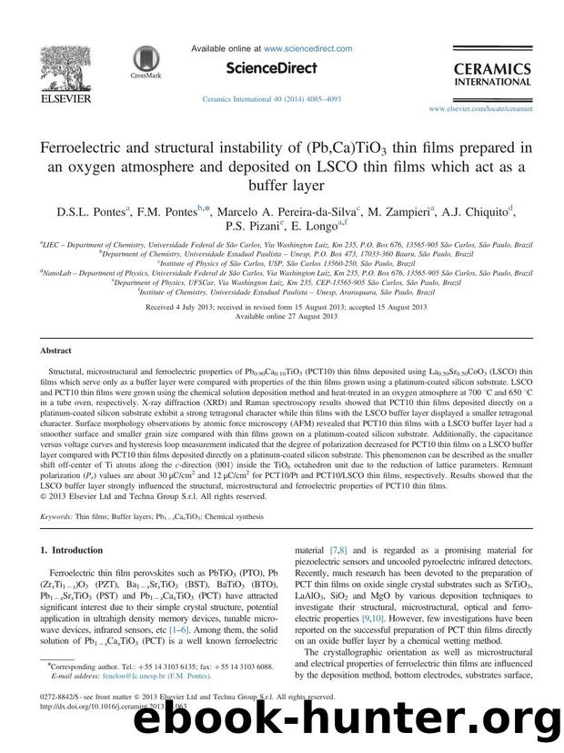 Ferroelectric and structural instability of (Pb,Ca)TiO3 thin films prepared in an oxygen atmosphere and deposited on LSCO thin films which act as a buffer layer by unknow