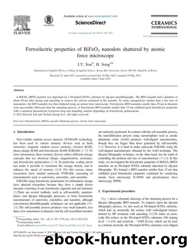 Ferroelectric properties of BiFeO3 nanodots shattered by atomic force microscope by J.Y. Son & H. Song