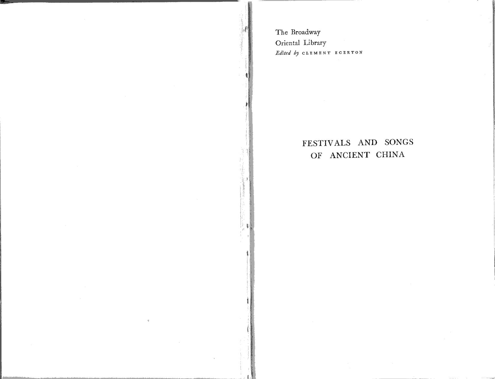 Festivals and Songs of Ancient China by Marcel Granet