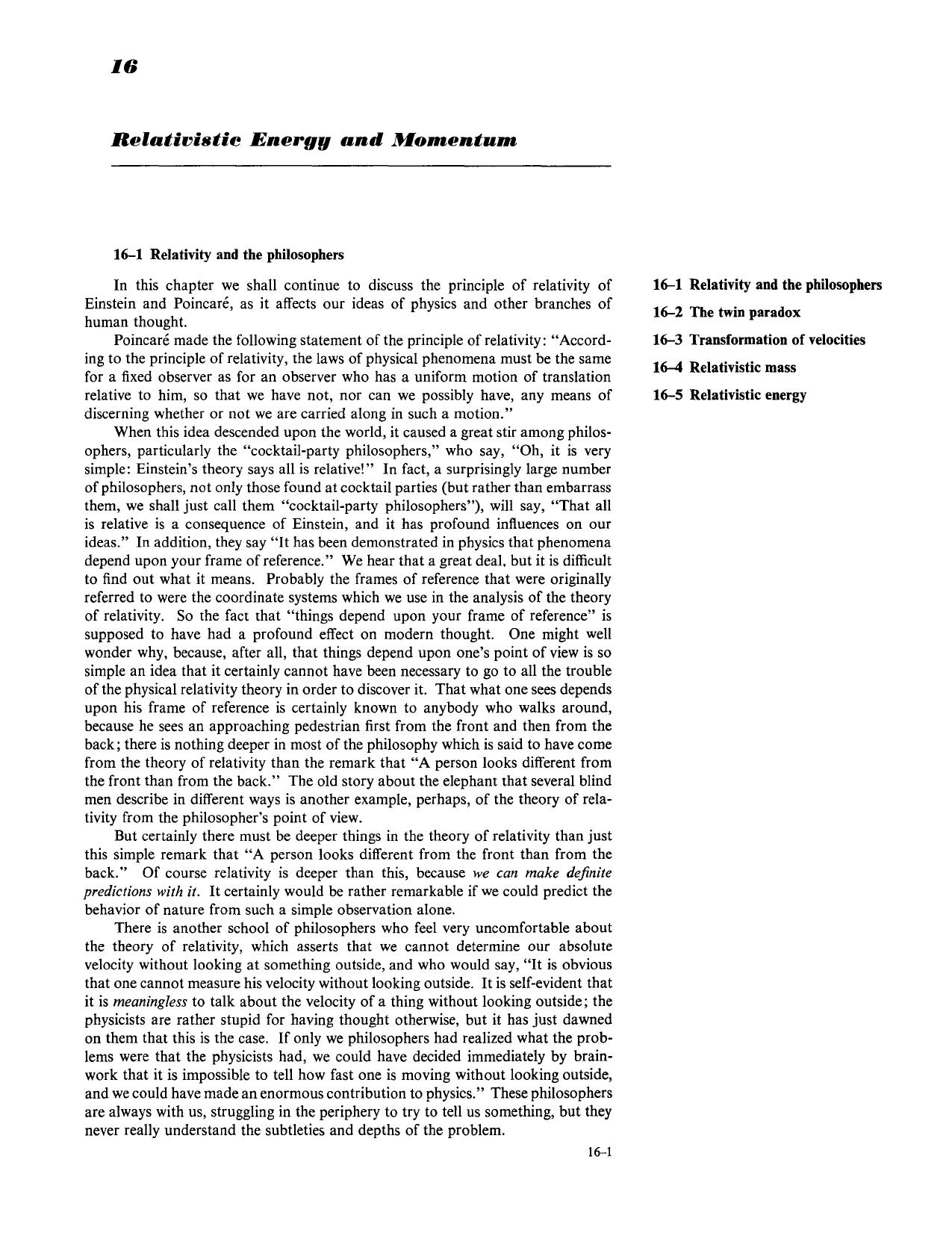 Feynman Lectures on Physics Volume 1 Chapter 16 by Richard Feynman