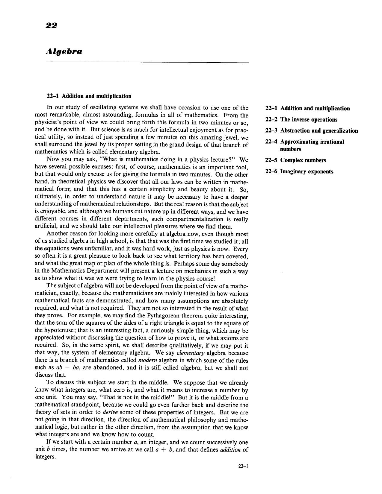 Feynman Lectures on Physics Volume 1 Chapter 22 by Richard Feynman