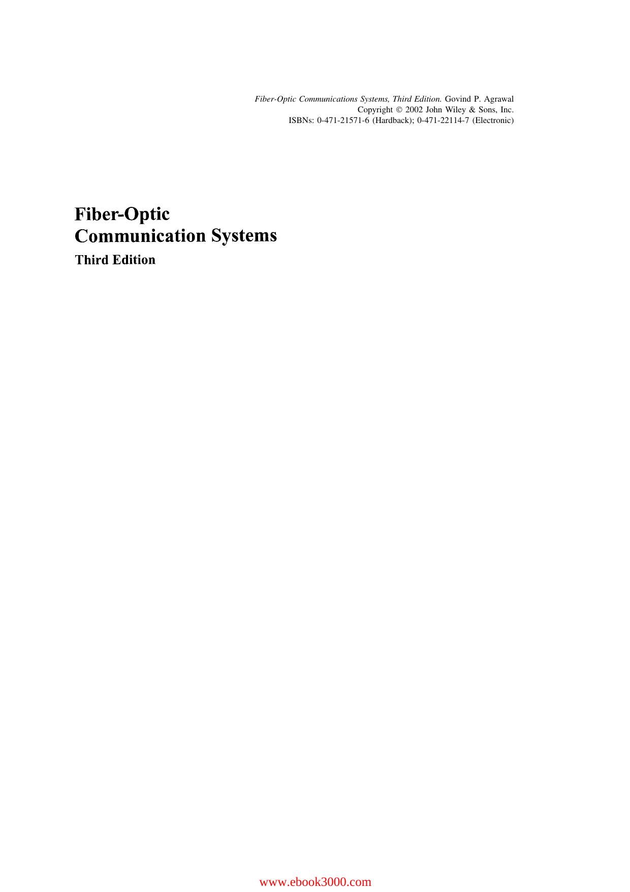 Fiber-Optic Communication Systems by Govind P. Agrawal by Unknow