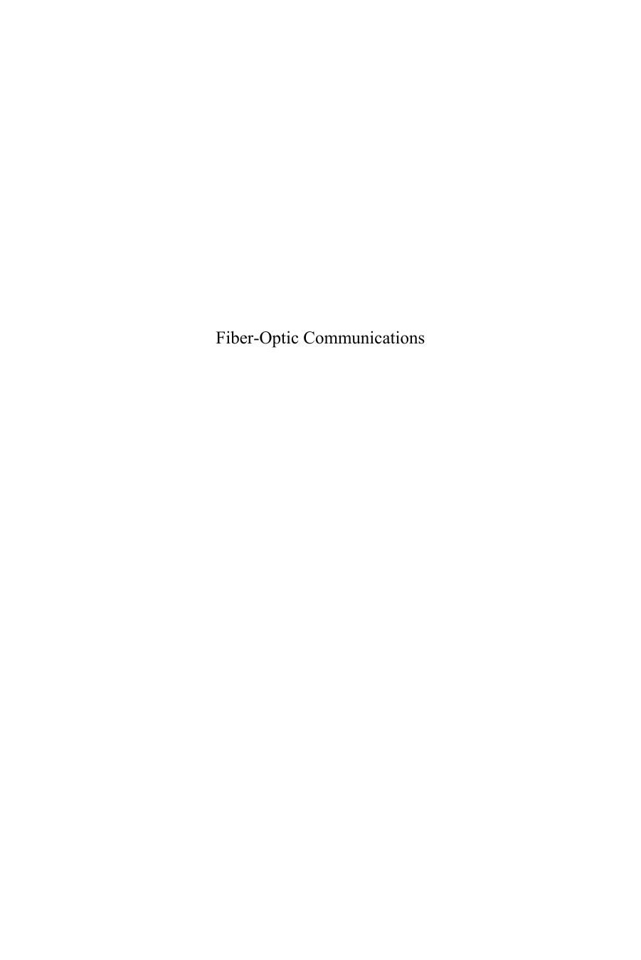 Fiber-Optic Communications by Pierre Lecoy(auth.)