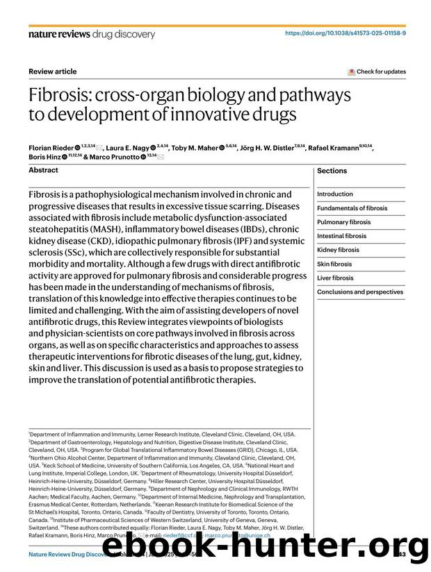 Fibrosis: cross-organ biology and pathways to development of innovative drugs by unknow