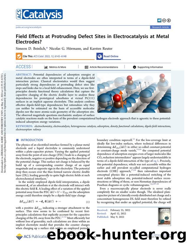 Field Effects at Protruding Defect Sites in Electrocatalysis at Metal Electrodes? by Simeon D. Beinlich Nicolas G. Hörmann & Karsten Reuter