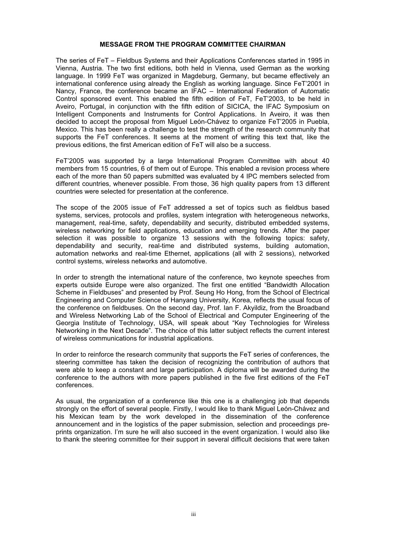 Fieldbus systems and their applications 2005: a proceedings volume from the 6th IFAC International Conference, Puebla, Mexico, 14-25 November, 2005 by Miguel León Chávez; International Federation of Automatic Control