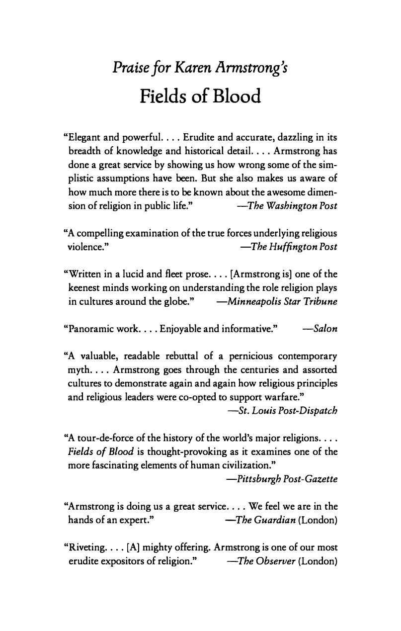 Fields of Blood: Religion and the History of Violence by Karen Armstrong
