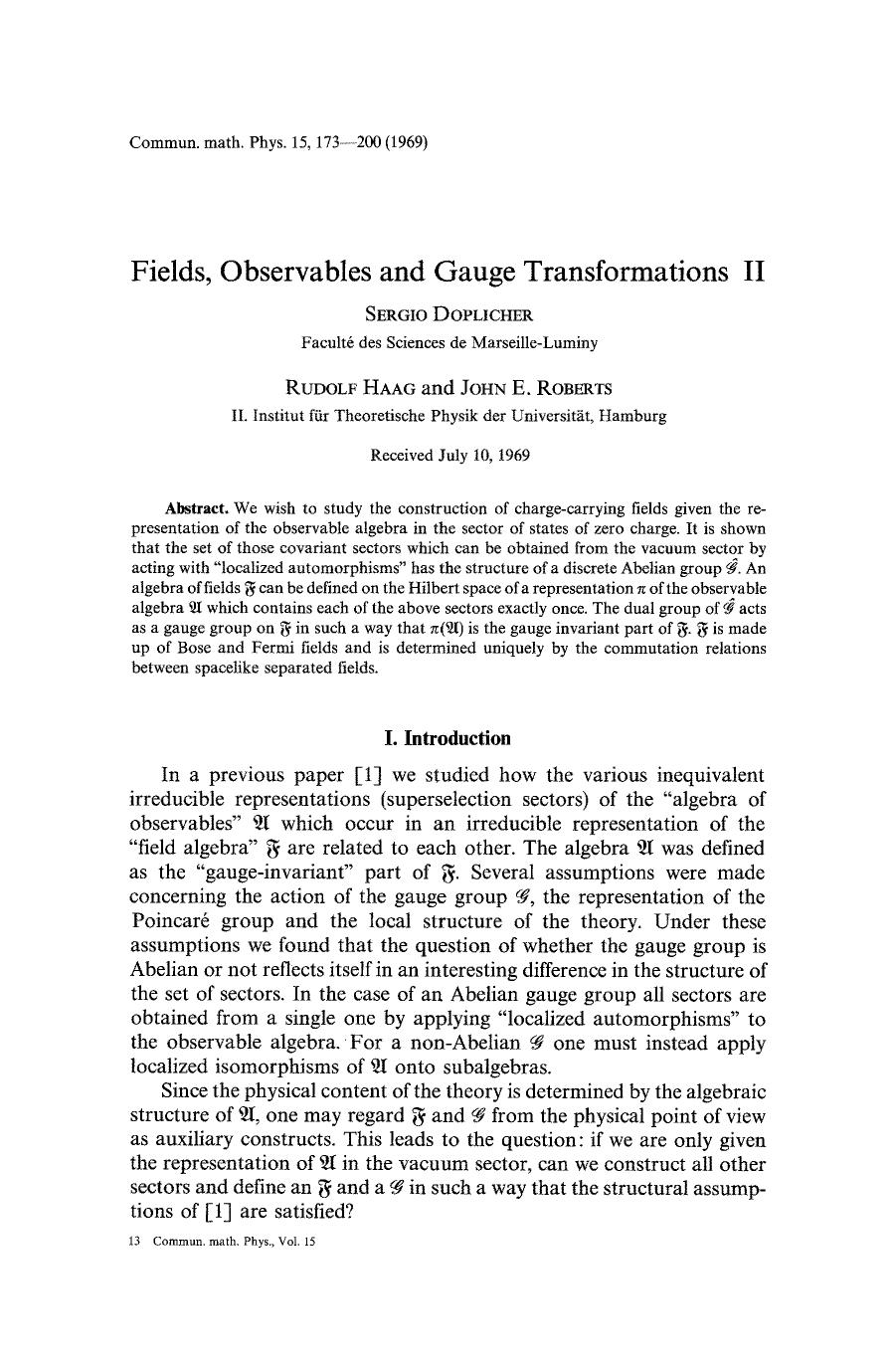 Fields, observables and gauge transformations II by Unknown