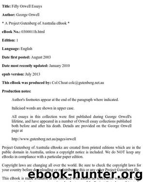 Fifty Essays by George Orwell