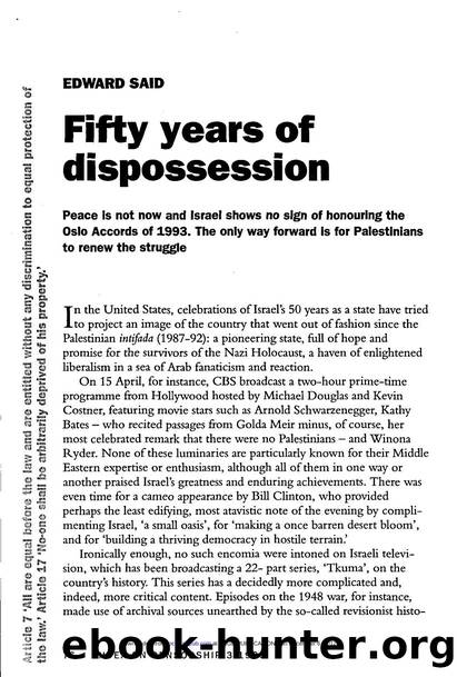 Fifty years of dispossession by Edward Said