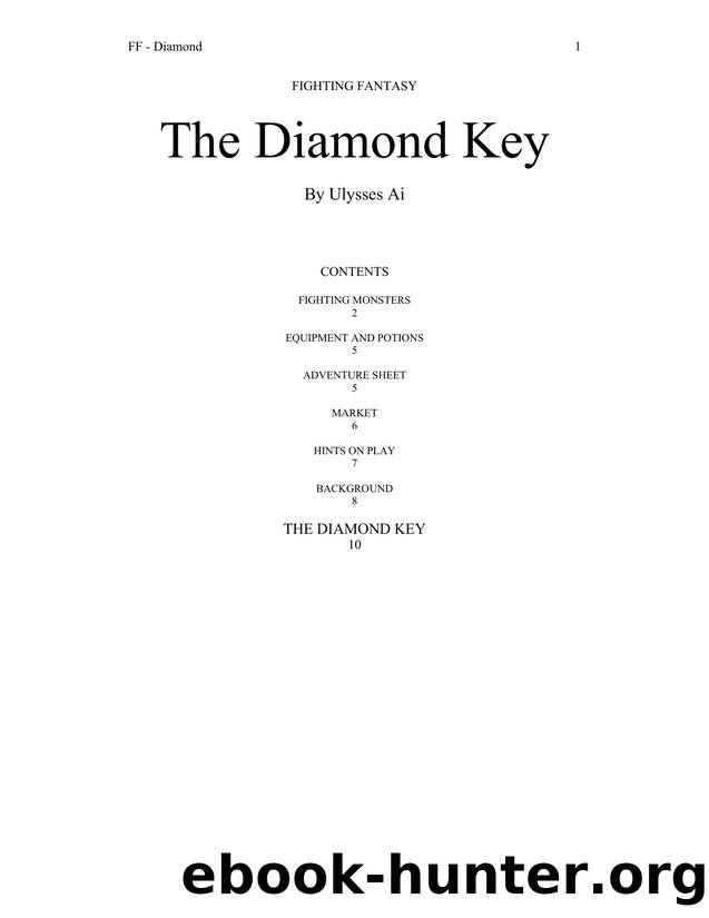 Fighting Fantasy Amateur The Diamond Key by Unknown