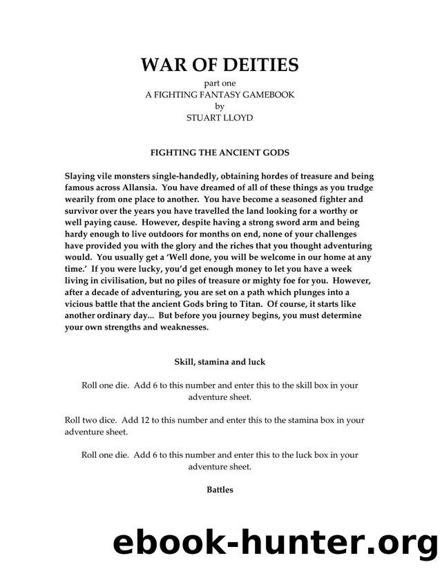 Fighting Fantasy Amateur War of Deities by Unknown